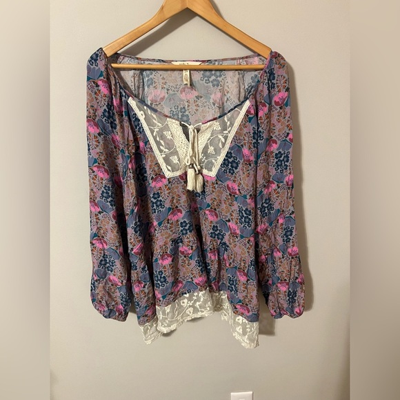 Matilda Jane Sew Perfect Floral Peasant Blouse Sz XXL 2X Large - Picture 2 of 9